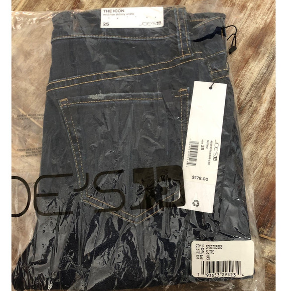 Joe's Jeans The Icon Jeans Mid Rise Skinny Ankle Denim Sutro Blue NWT Size 25 - Picture 2 of 8